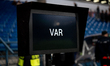 A VAR screen is prepared ahead of the UEFA Conference League match between FC Shakhtar Don...