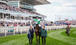 Jonjo O'Neill Jr celebrates winning on Wellington Arch in the 13:45 William Hill Handicap...