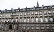 A general view of Christiansborg Palace is seen from the Parliament Courtyard in Copenhage...