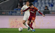 Samuele Angori of Pisa S.C. 1909 and Matias Soule of A.S. Roma are in action during the 32...