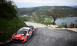 Driver Sami Pajari and co-driver Marko Salminen of the Toyota Gazoo Racing WRT team compet...