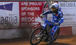 Jonas Jeppesen of Workington Comets leads in Heat 5 during the Cab Direct Championship mat...