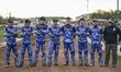 The Workington Comets team lines up during the Cab Direct Championship match between Redca...