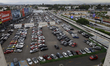 View of the parking reorganization inside Mexico City International Airport on April 10, 2...