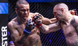 Serbian fighter Dusan Radovic (right) competes against Portuguese fighter Rafael Hudson (l...