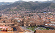 A panoramic view of the colonial historic center of the ancient Inca capital of Cusco, Per...
