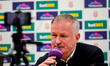 Michael O'Neill, manager of Blackburn Rovers, attends the post-match press conference duri...