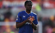 Tyrique George of Everton thanks the supporters after the Premier League match between Bre...
