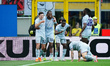 Jurgen Ekkelenkamp of Udinese Calcio celebrates a goal with teammates during the Italian S...