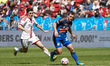 Alonso Coello #14 of Toronto FC and Pavel Bucha #20 of FC Cincinnati compete for the ball...
