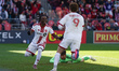 Malik Henry #78 of Toronto FC and Josh Sargent #9 of Toronto FC celebrate after scoring a...