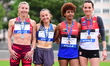 Ophelie Serra-Boxberger, Alessia Zarbo, Farida Abaroge, and Laetitia Bleunven during the a...