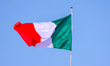 An Italian flag is displayed during the Serie B match between AC Monza and SSC Bari at U-P...