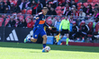 FC Cincinnati defender Gilberto Flores carries the ball during a Major League Soccer game...