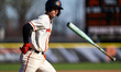 Will Robbins of the Princeton Tigers draws a walk during an NCAA baseball game at Clarke F...
