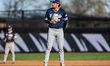 Jake Danyluk of the Monmouth Hawks pitches during an NCAA baseball game at Clarke Field in...