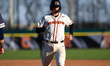 Will Robbins of the Princeton Tigers is on the basepaths during an NCAA baseball game at C...