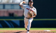 James Beasley of the Princeton Tigers delivers a pitch during an NCAA baseball game at Cla...