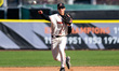 Tommy Googins of the Princeton Tigers throws the ball during an NCAA baseball game at Clar...