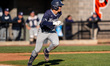 Wyatt Hunt of the Monmouth Hawks runs the bases during an NCAA baseball game at Clarke Fie...