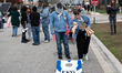 Protesters rally near a U.S. Immigration and Customs Enforcement facility in Broadview, Il...
