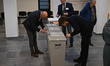Polling stations open in Budapest, Hungary, on April 12, 2026, as Hungarians head to the p...