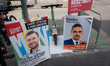 Election posters of Fidesz and the Hungarian Two-Tailed Dog Party (Magyar Ketfarku Kutya P...