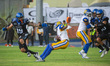 Reyes de Jalisco wide receiver Artie C Henry III #8 runs the ball during the match between...