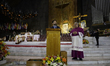 George El Jallad (center), the Lebanese ambassador to Mexico, attends a mass at the Basili...