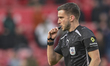 Referee Thomas Kirk blows the final whistle ending the Sky Bet Championship match between...