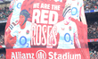 An England banner is displayed before kickoff during the Guinness Women's Six Nations matc...