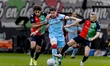 NEC Nijmegen player Noe Lebreton, SC Feyenoord Rotterdam player Jakub Moder, and NEC Nijme...