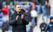 Birmingham City manager Chris Davies thanks the fans for their support at full-time during...