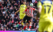 Omar Alderete of Sunderland jumps to win the high ball during the Premier League match bet...