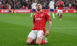 Neco Williams of Nottingham Forest celebrates after scoring a goal to make it 1-1 during t...