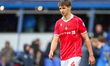 Max Cleworth of Wrexham AFC acknowledges the fans for their support at full-time during th...