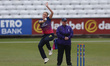 Lauren Filer of Durham is seen bowling during the Metro Bank One Day Cup match between Dur...