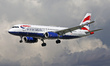 A British Airways Airbus A320-232 lands at Barcelona-El Prat Airport in Barcelona, Spain,...