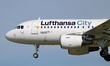 A Lufthansa City Airbus A319-112 lands at Barcelona-El Prat Airport in Barcelona, Spain, o...