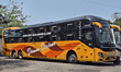 A private luxury sleeper Volvo coach operated by Dream Cruiser is parked in Kolkata, India...