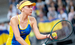 Nadiia Kichenok of Ukraine competes in the Billie Jean King Cup Qualifiers, women's double...
