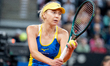 Lyudmyla Kichenok of Ukraine competes in the Billie Jean King Cup Qualifiers, women's doub...