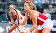 Maja Chwalinska of Poland competes in the Billie Jean King Cup Qualifiers women's doubles...