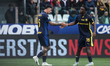 Mandela Keita and Lautaro Rodrigo Valenti of Parma Calcio 1913 express joy during the Seri...