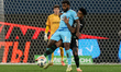 Wendel (L) of Zenit and Kevin Lenini Pina of Krasnodar vie for the ball during the Russian...