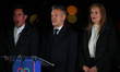 Peter Magyar, Prime Minister Elect, delivers a speech in Budapest, Hungary, on April 12, 2...
