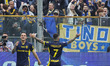 Gabriel Strefezza of Parma AC celebrates after scoring during the Serie A match between Pa...
