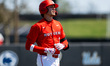 Charlie Meglio of the Rutgers Scarlet Knights reacts during an NCAA baseball game at Baint...