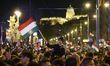 People celebrat at the street after the TISZA Party candidate for Hungarian Prime Minister...