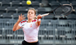 Maja Chwalinska competes in the Billie Jean King Cup Qualifiers during the Poland vs Ukrai...
